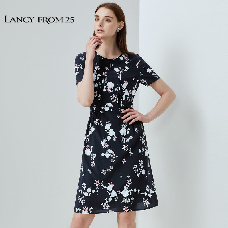 lancy朗姿商场同款夏季修身连衣裙 朗姿连衣裙