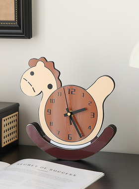 法式中古风桌面时钟摆件客厅家居玄关餐边电视机柜轻奢高档装饰品