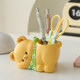 Cute Bear Pen Holder Emotional Stability Healing Decoration Office Desk Station Decoration Creative Gift for Girls