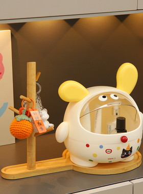 入户门口进门可爱翻盖钥匙收纳盒玄关摆件桌面收纳筐台面杂物储物