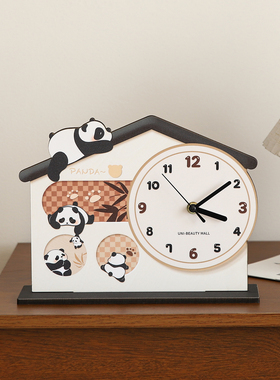创意桌面时钟表摆台式客厅家居玄关电视柜台面装饰摆件高级感小众