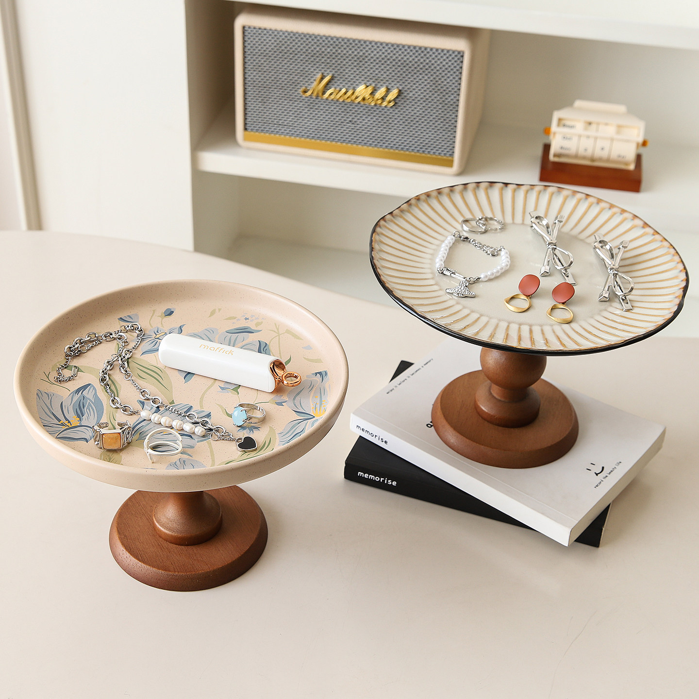 法式中古风入户玄关收纳盘首饰品展示架香薰香水高脚托盘桌面摆件,淘宝优惠券,粉丝福利购,淘宝优惠卷