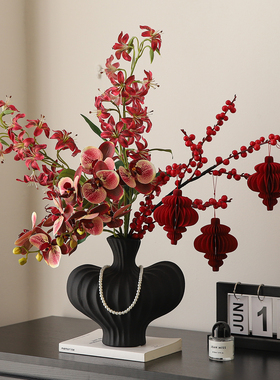 中古风蝴蝶兰假花仿真花摆设服装店客厅电视柜边几餐桌装饰品摆件
