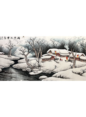 8墨锦轩客厅国画纯手绘酒店字画小六尺山水画瑞雪丰年AJ4200101-9