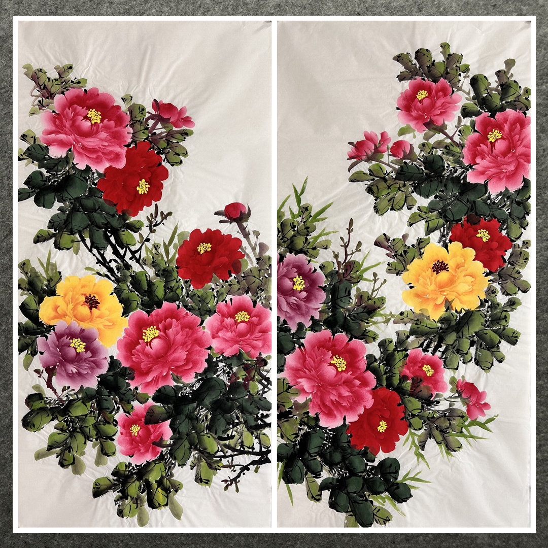 8墨锦轩客厅宣纸装饰国画精品纯手绘家居花鸟四尺牡丹花开富贵02,淘宝优惠券,粉丝福利购,淘宝优惠卷