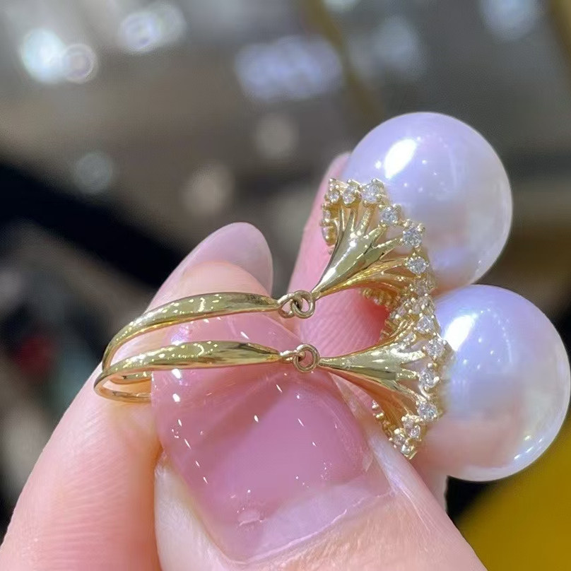 【年货珠宝专场】梨花大龙珠耳钩近正圆,淘宝优惠券,粉丝福利购,淘宝优惠卷