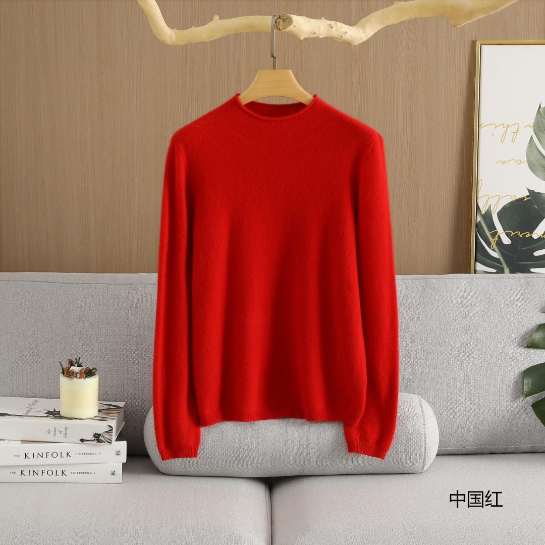 极简风圆领羊绒衫女长袖套头宽松针织打底衫秋冬保暖毛衣,淘宝优惠券,粉丝福利购,淘宝优惠卷