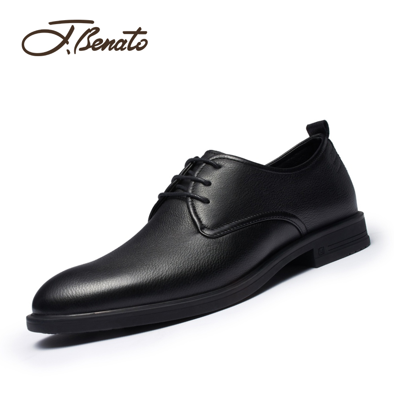 宾度男鞋秋冬季男士商务正装皮鞋男真皮牛皮软皮软底青年上班鞋子 - 图0