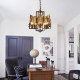 American retro all-copper personalized study glass chandelier
