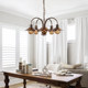 American retro all-copper personalized simple study chandelier