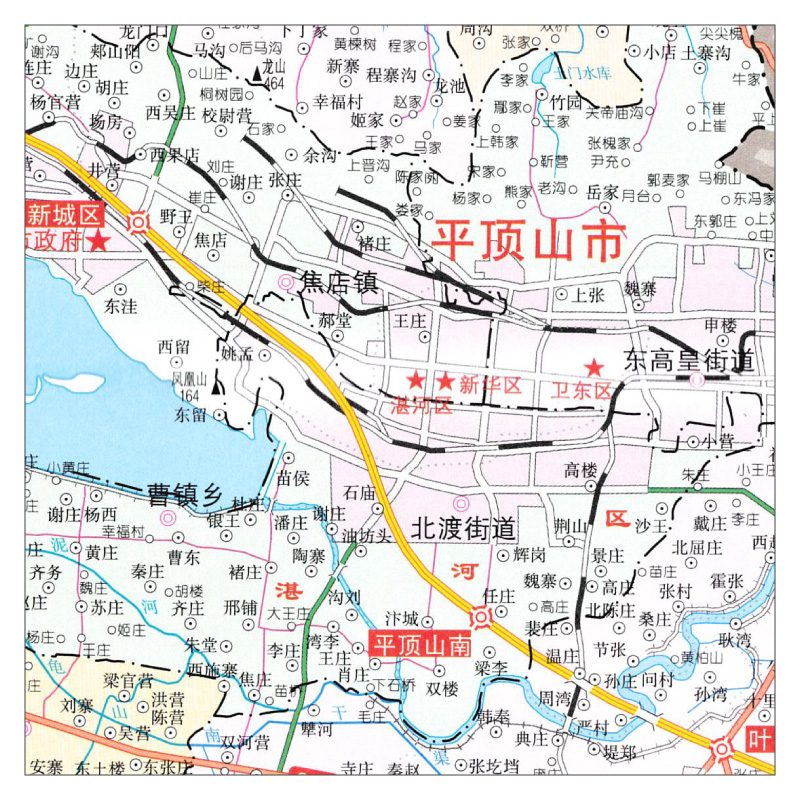 平顶山地图 河南省十八市全开系列地图 区域地图 双面覆亮膜 含郊县 大全开1.1×0.8米 北斗地图 中国地图出版社 - 图3