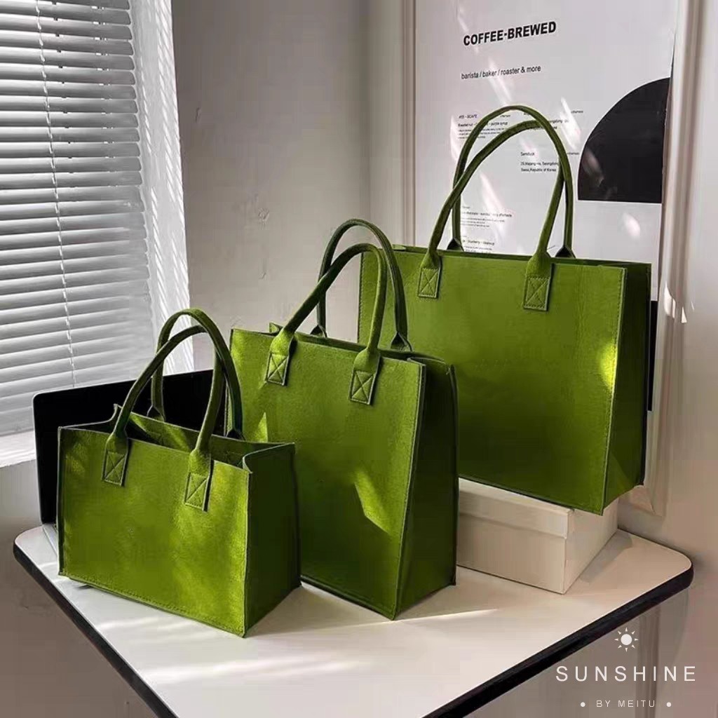 裸包加厚纯色无log简约高级感毛毡包大容量单肩包手提包可定制log,淘宝优惠券,粉丝福利购,淘宝优惠卷