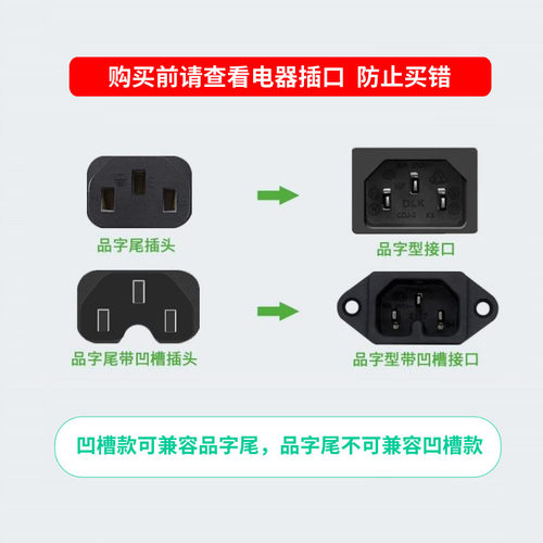 3C认证国标纯铜三孔插头电源线台式电脑主机显示器投影仪电饭锅煲 - 图2