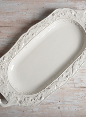 陶瓷浮雕手绘做旧餐具储物罐