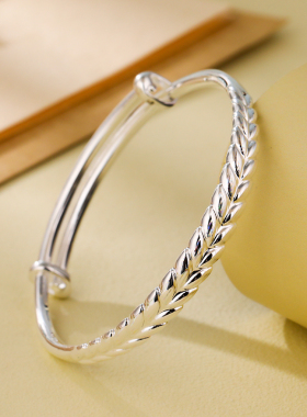 梦祥银手镯女时尚款990足银