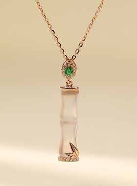 梦祥女生S925节节高升竹韵项链