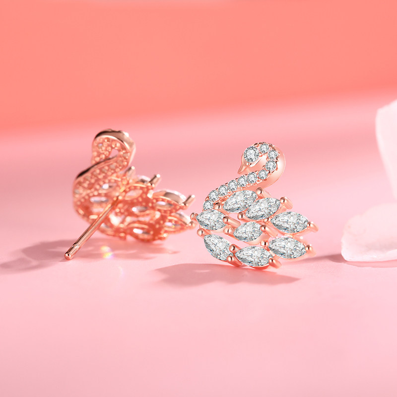 梦祥银s925纯银精致群镶氧化锆耳钉 梦祥耳钉