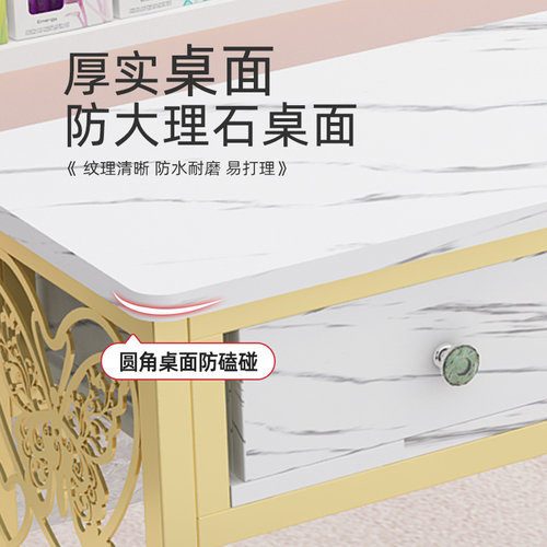轻奢大功率吸尘器美甲桌椅套装单双人网红经济型金色美甲台沙发椅 - 图1