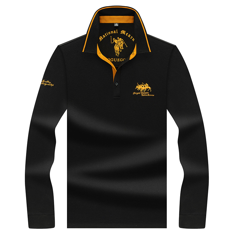 秋装新款100%棉翻领男士保罗polo衫 鲨比旗Polo衫