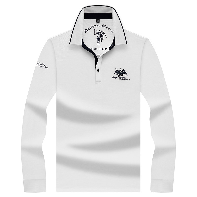 秋装新款100%棉翻领男士保罗polo衫 鲨比旗Polo衫