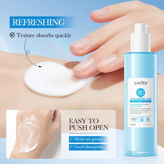Loción anti-rugking de ácido hialurónico completo 100 ml de sadoer8d hidratante y rejuvenecedor de loción transfronterizo