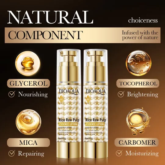 Loción de esencia de puré de arroz inglés completo 60g BIOAOUA loción hidratante para la piel comercio exterior transfronterizo