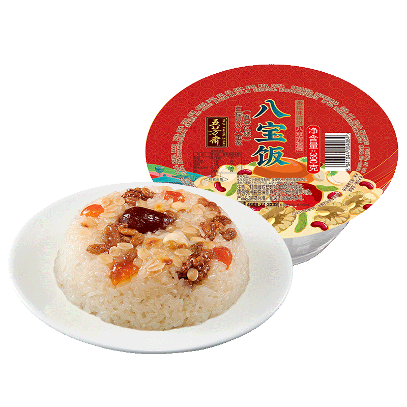 五芳斋八宝饭鱼390g*6特产小吃甜糯米饭豆沙速食方便饭年货年夜饭