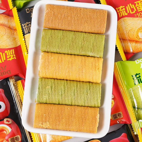 八宝利流心蛋酥开心果味夹心蛋卷芝士味咸蛋黄味夹心早餐饼零食 - 图3