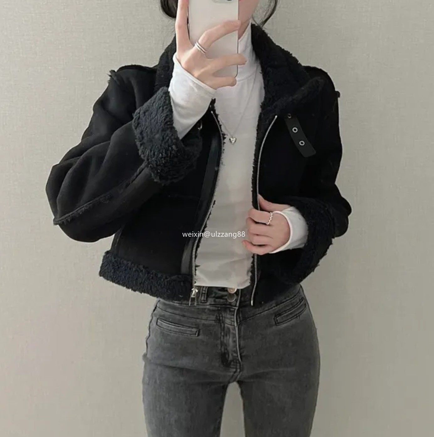 Shawne 26s冬新韩国正品代购 小众羊羔绒内里搭扣拉链温暖外套,淘宝优惠券,粉丝福利购,淘宝优惠卷