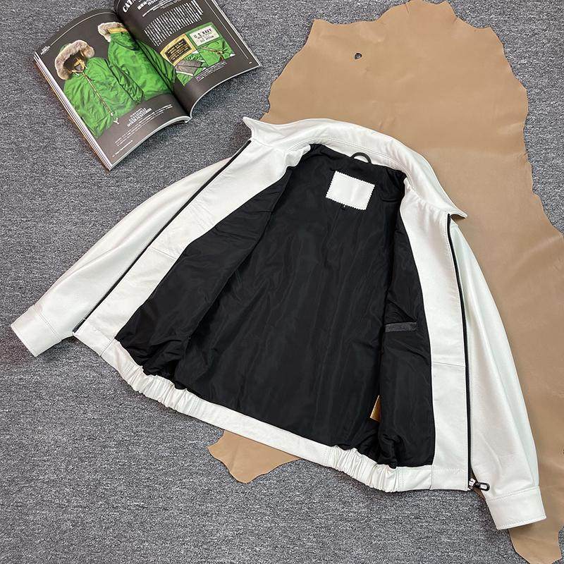 80年代高级复古皮夹克白色头层牛皮真皮皮衣港风宽松翻领外套男女,淘宝优惠券,粉丝福利购,淘宝优惠卷