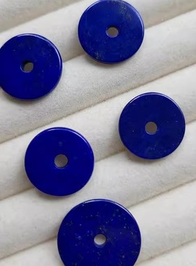 包邮天然青金石平安扣吊坠 项坠 锁骨坠 正面无白少金 一物一图