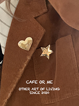 CAFEORME) du home design careful machine caring star pearl gold plated combined accessories brooch