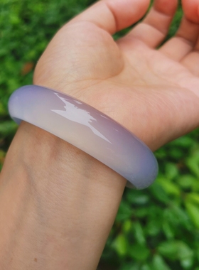 天然冰紫罗兰玉髓手镯荔枝冻玛瑙