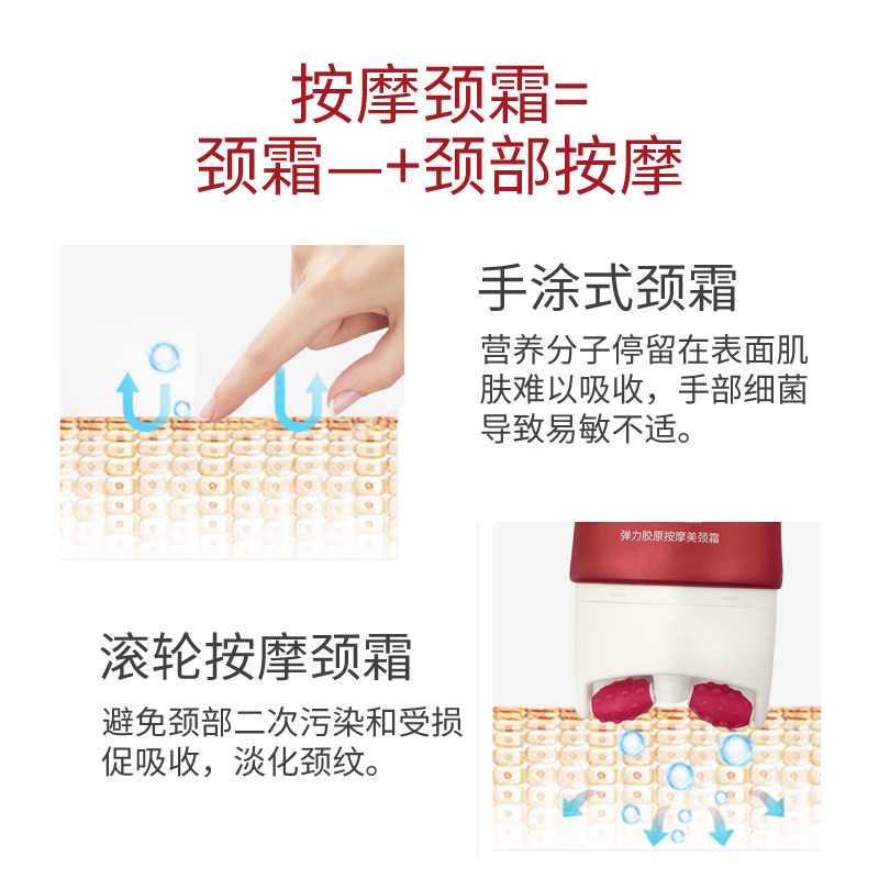 蝶芙兰弹力胶原按摩美颈霜150g滚轮 蝶芙兰若北颈霜