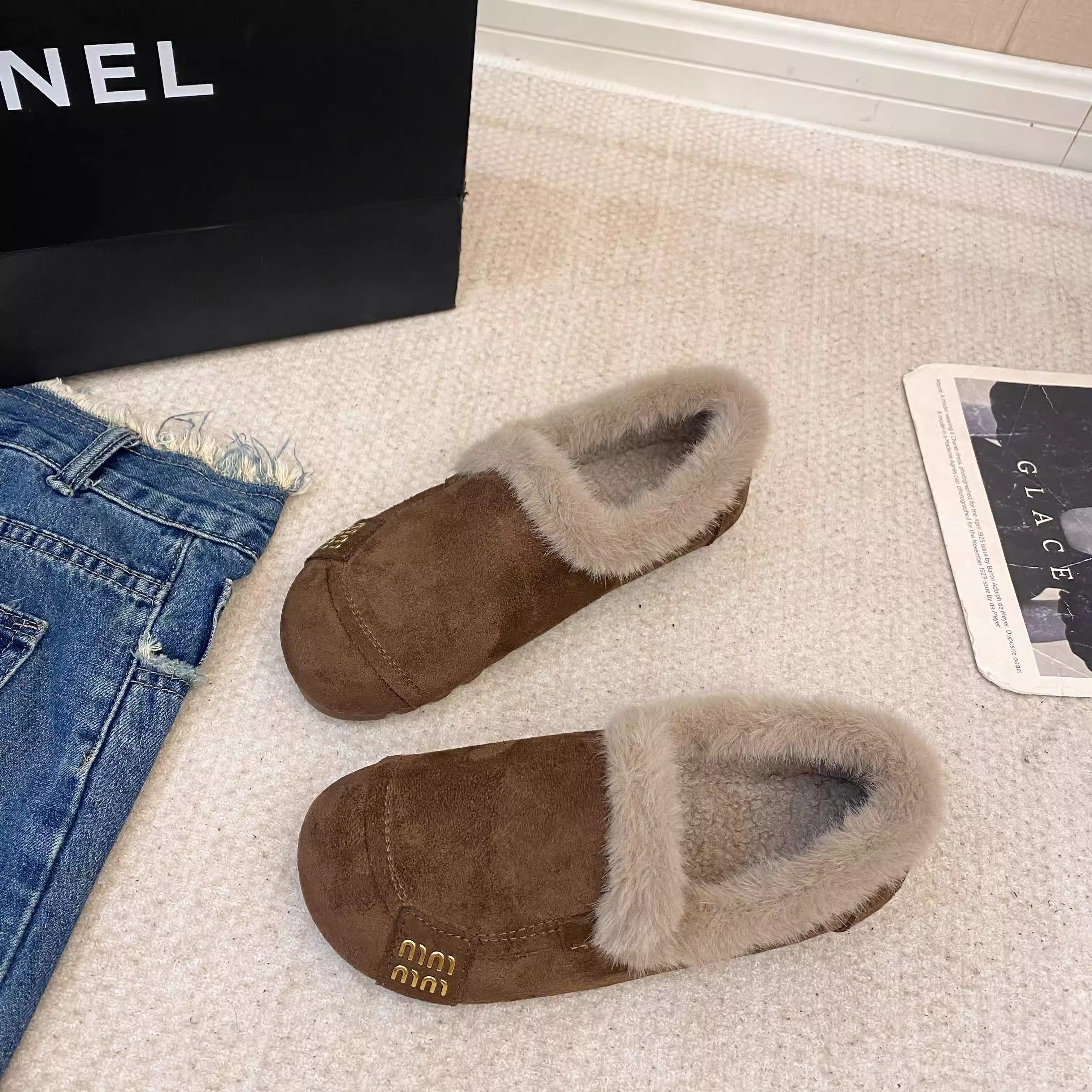 特价真兔毛雪地靴女2025冬新款棉鞋软底加绒保暖妈妈鞋一脚蹬单鞋,淘宝优惠券,粉丝福利购,淘宝优惠卷