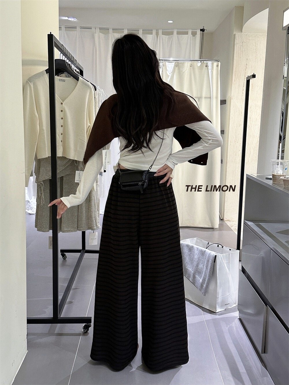 柠檬绿茶9166条纹糯米裤女高腰显瘦宽松直筒休闲裤阔腿拖地长裤子,淘宝优惠券,粉丝福利购,淘宝优惠卷