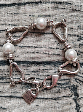 UNode50珍珠复古做旧手链欧美风