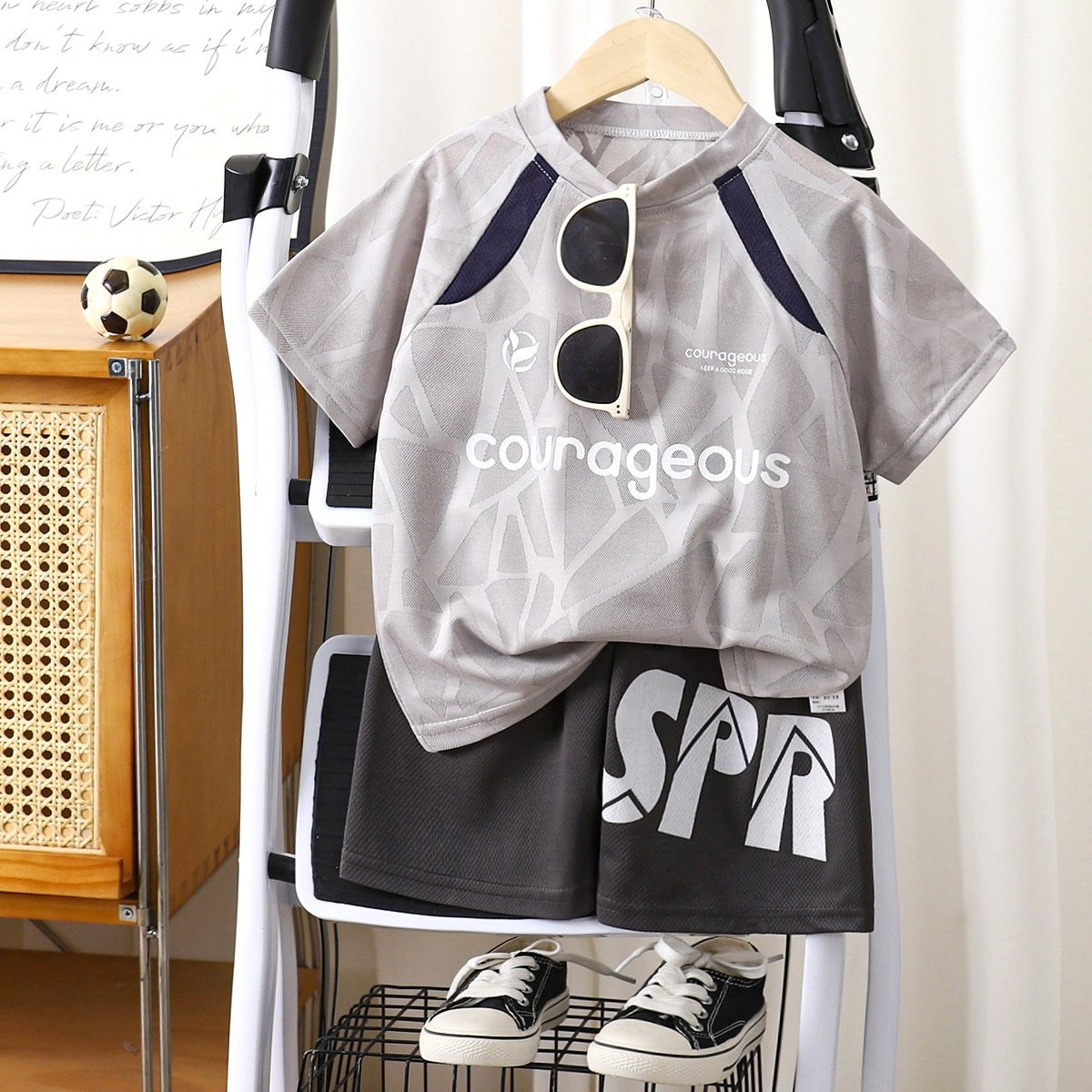 男童运动套装夏季速干短袖短裤时尚透气儿童新款篮球服两件套,淘宝优惠券,粉丝福利购,淘宝优惠卷