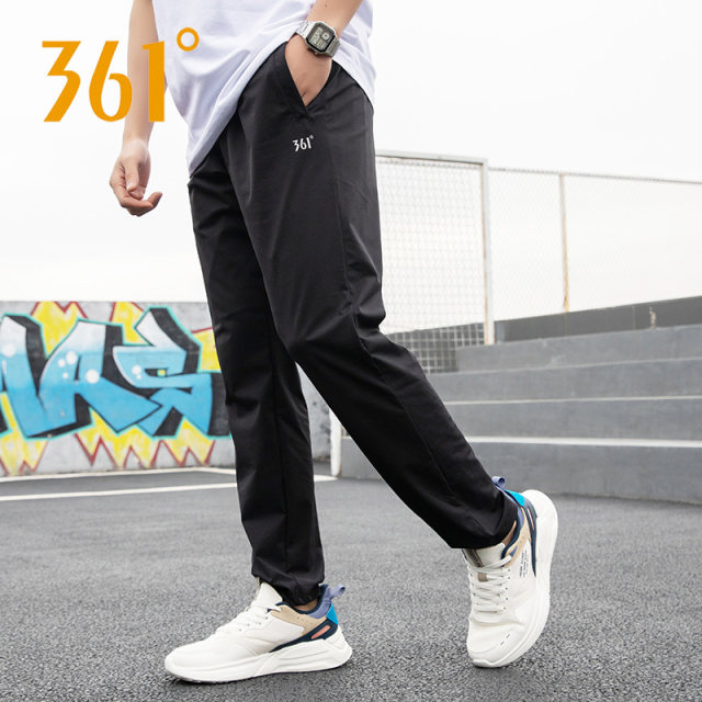 Breathable black sweatpants 361 degrees official flagship store
