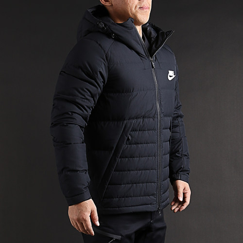 Nike/耐克正品 男款防风保暖休闲运动连帽夹克上衣羽绒外套806862 - 图0
