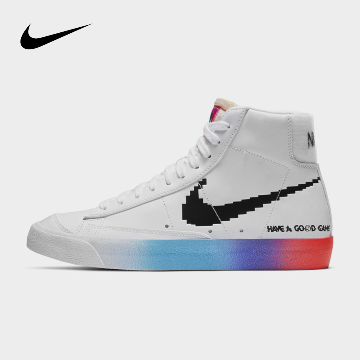 Nike/耐克W BLAZER MID '77 电玩像素反光夜光女子板鞋DC3281-101 - 图0