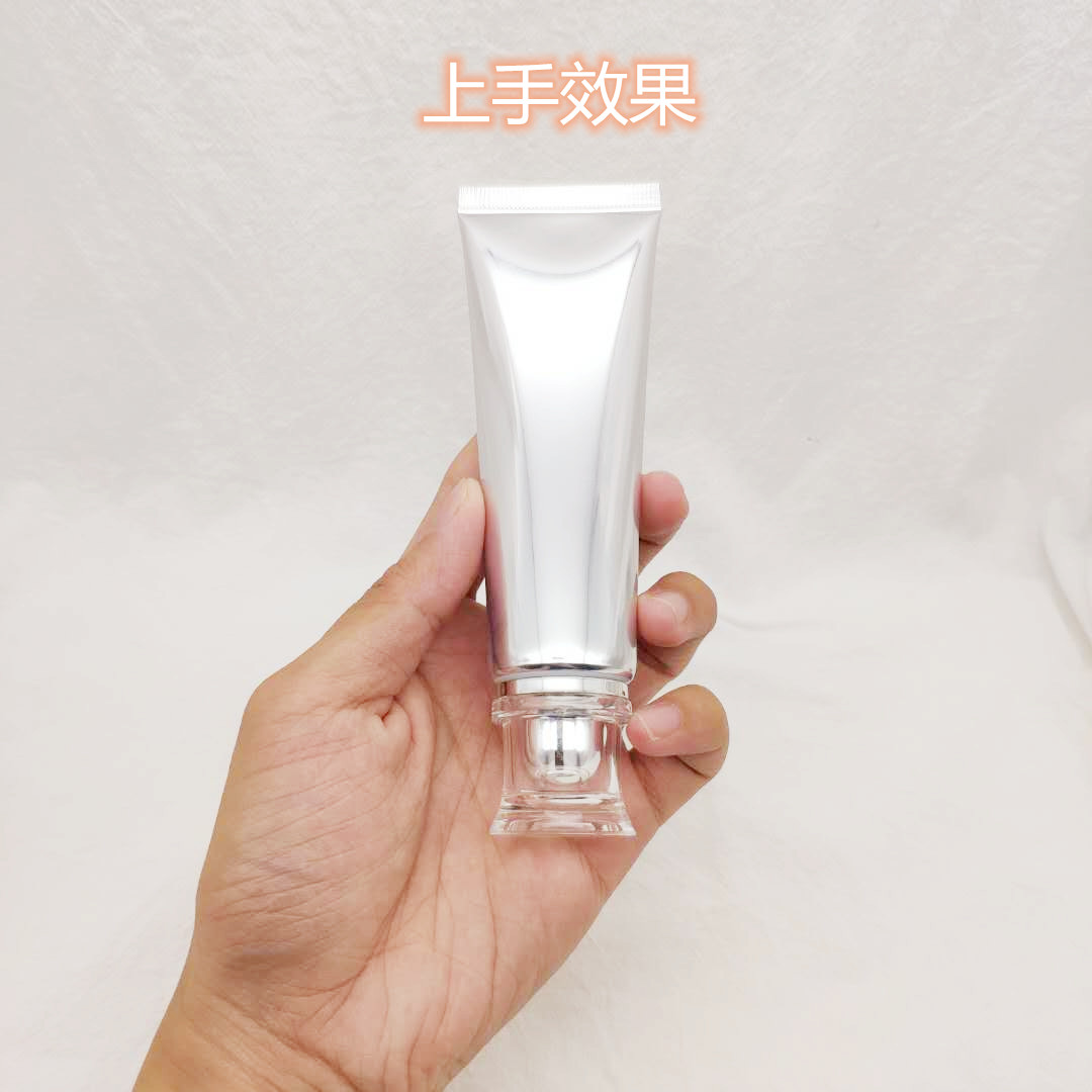 现货50ml/g银色铝塑复合软管化妆品护肤品洗面奶护手霜分装瓶包材 - 图3