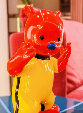 【官方正品】张占占艺术家传奇功夫熊摆件软装陶瓷礼物装饰摆件