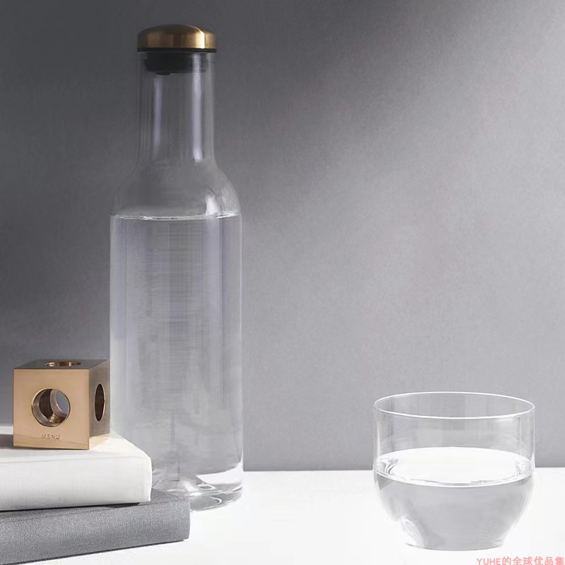 【官方授权】丹麦MENU玻璃水瓶 Bottle Carafe带盖冷水壶北欧简约 - 图0