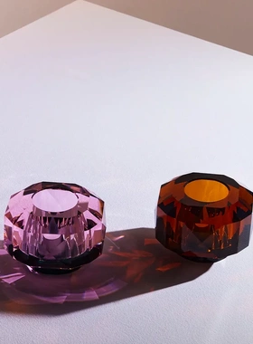 【官方授权】丹麦Reflections Texas Supreme 切割水晶玻璃烛台摆