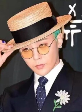 权志龙GD同款墨镜黄色小圆框痞帅酷男士小脸开车司机潮人太阳眼镜