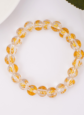 六字真言佛珠手链手串情侣玻璃