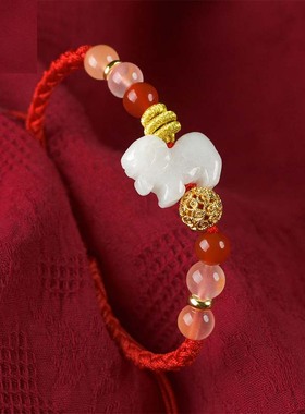 2026年麦灵玲玲属马太岁红绳手链本命马年佩戴吉祥物羊形饰物手绳