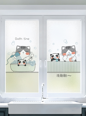 玻璃贴纸透光不透明可爱猫咪