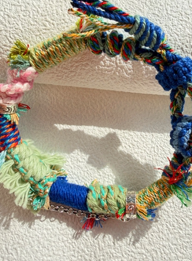 藏式手绳手搓棉线纯银手绳节日礼物手工编织闺蜜会员礼